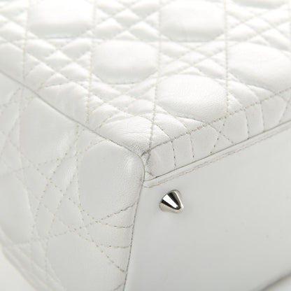 Christian Dior Lambskin Cannage Medium Lady Dior White 9 of 16