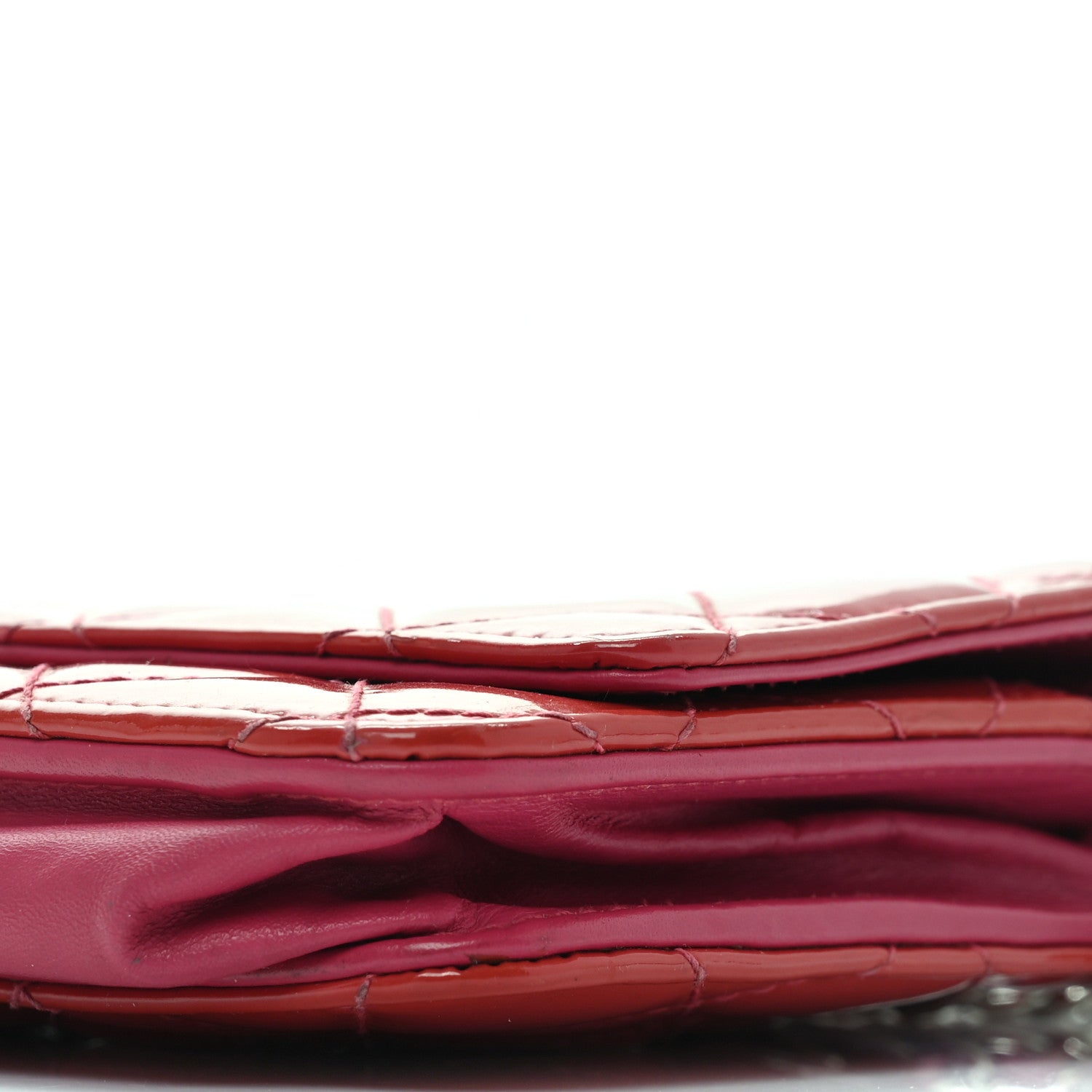 Chanel Patent Calfskin Quilted Wallet On Chain WOC Pink 10 of 10