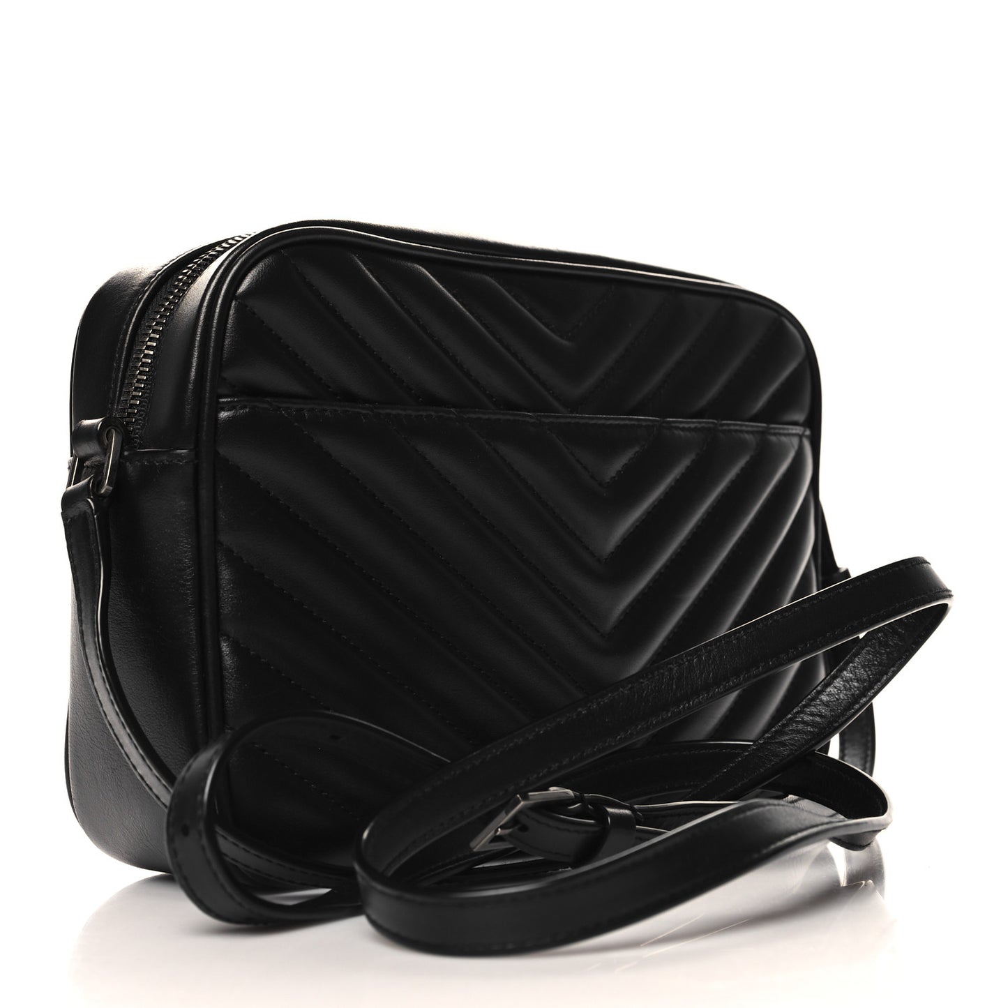 Calfskin Matelasse Monogram Lou Camera Bag Black
