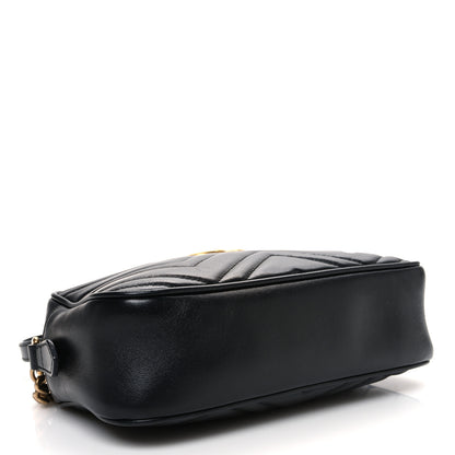 Gucci Calfskin Matelasse Small GG Marmont Chain Shoulder Bag Black 4 of 12