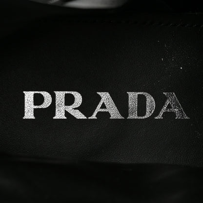 Prada Spazzolato Re-Nylon Metal Triangle Logo Lace Up 85mm Boots 39 Black 8 of 11