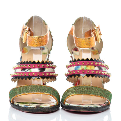 Christian Louboutin Metallic Glitter Spiked Montezumina 85 Sandals 37 Multicolor 2 of 21