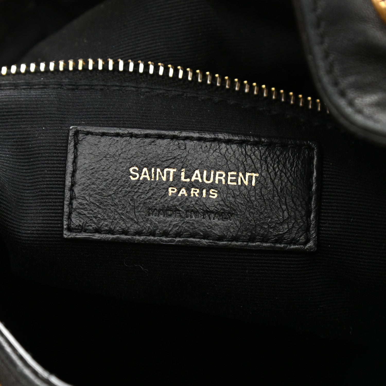 Saint Laurent Lambskin Matelasse Monogram Joe Backpack Black 6 of 8