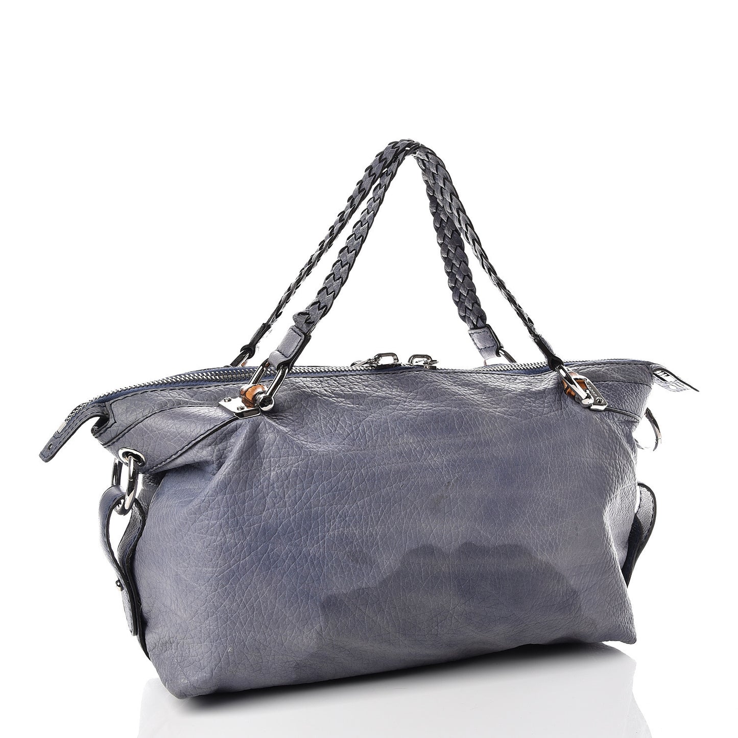 Calfskin Medium Bamboo Bar Shoulder Bag Blue