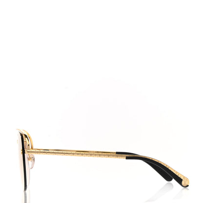 Louis Vuitton Monogram Grease Sunglasses Z1366E Gold 3 of 9
