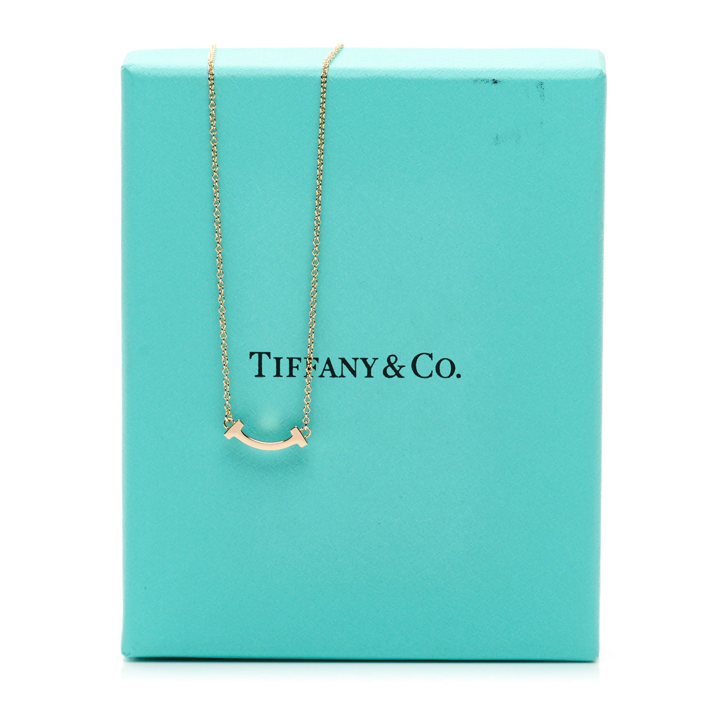 18K Rose Gold Mini T Smile Pendant Necklace