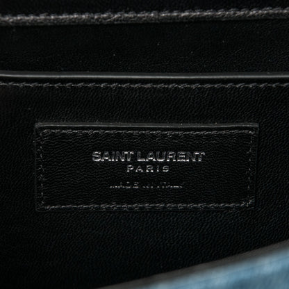 Saint Laurent Denim Medium Classic Monogram Satchel Dirty Light Blue 6 of 6