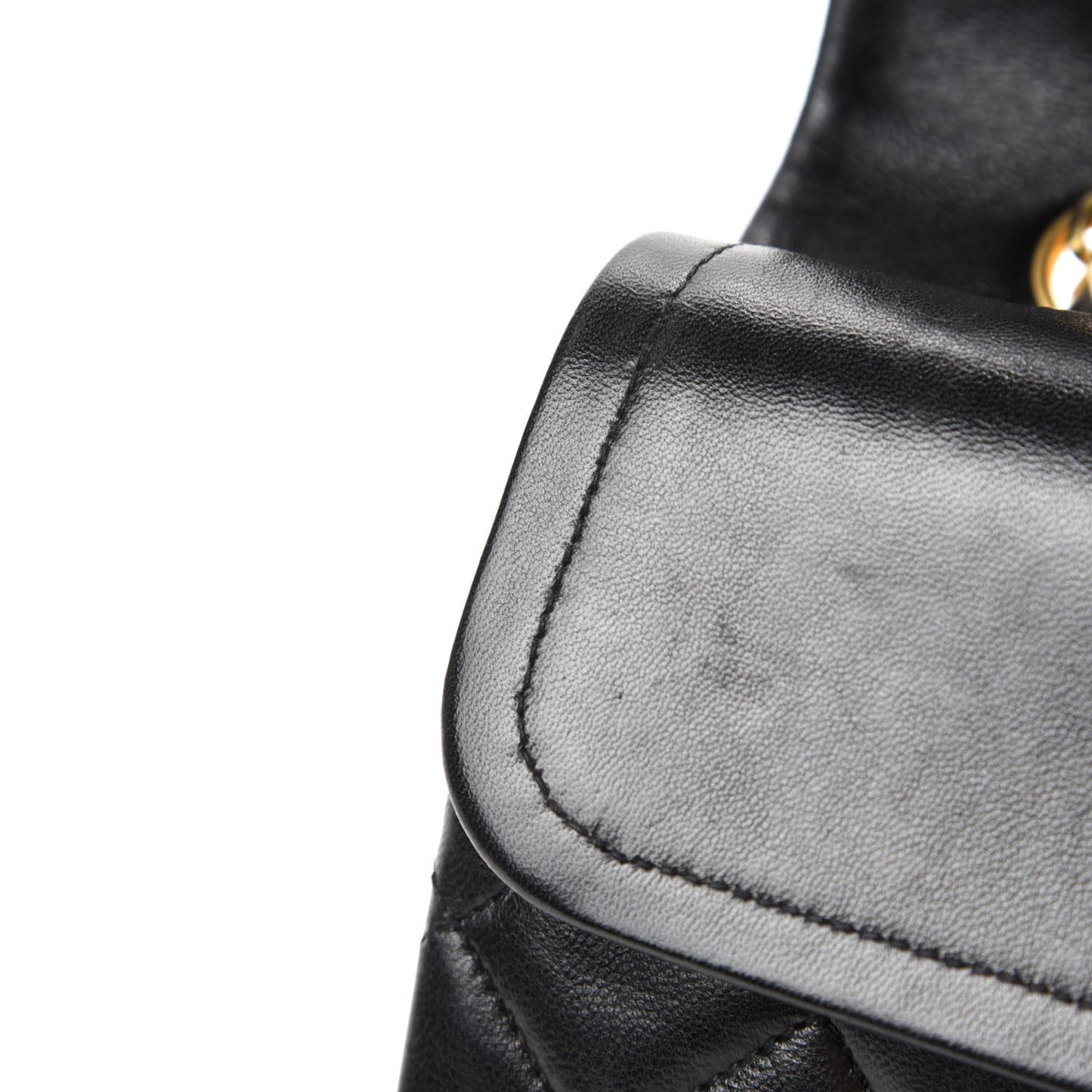 Lambskin Quilted Medium Double Flap Black