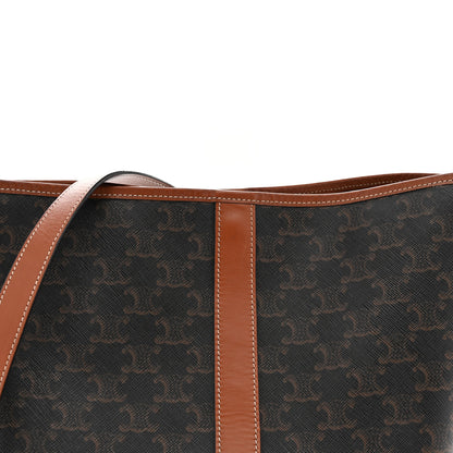 Celine Triomphe Canvas Calfskin Medium Bucket Bag Tan 8 of 14