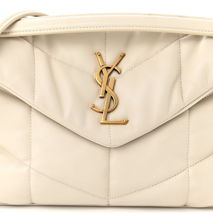 Saint Laurent Lambskin Quilted Small Loulou Puffer Monogram Chain Satchel Crema Soft 8 of 12