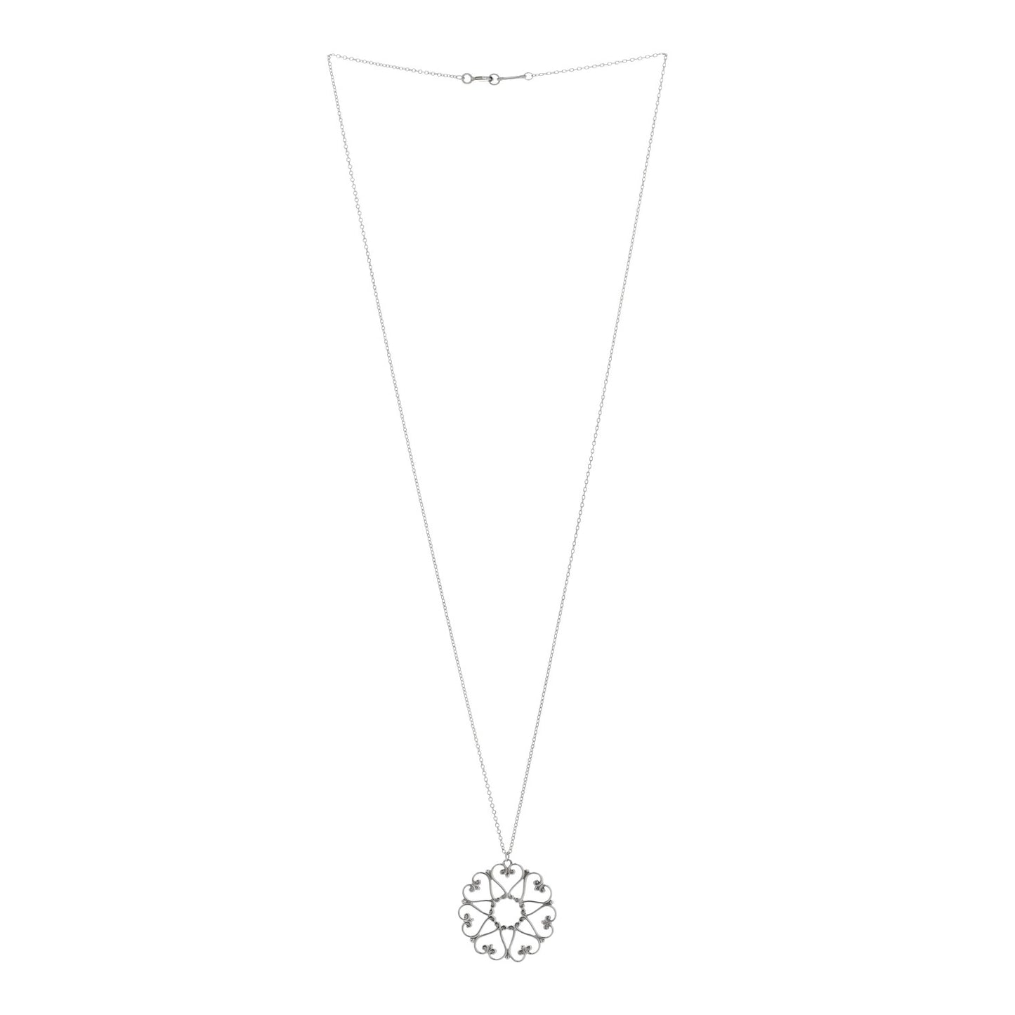 Sterling Silver Paloma Picasso Hearts Medallion Pendant Necklace