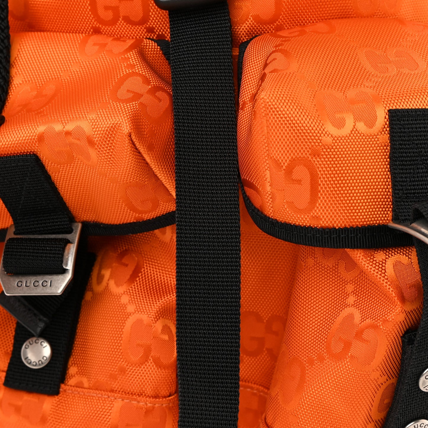 Econyl Nylon Monogram Off The Grid Utility Pocket Backpack Carrot Orange Black