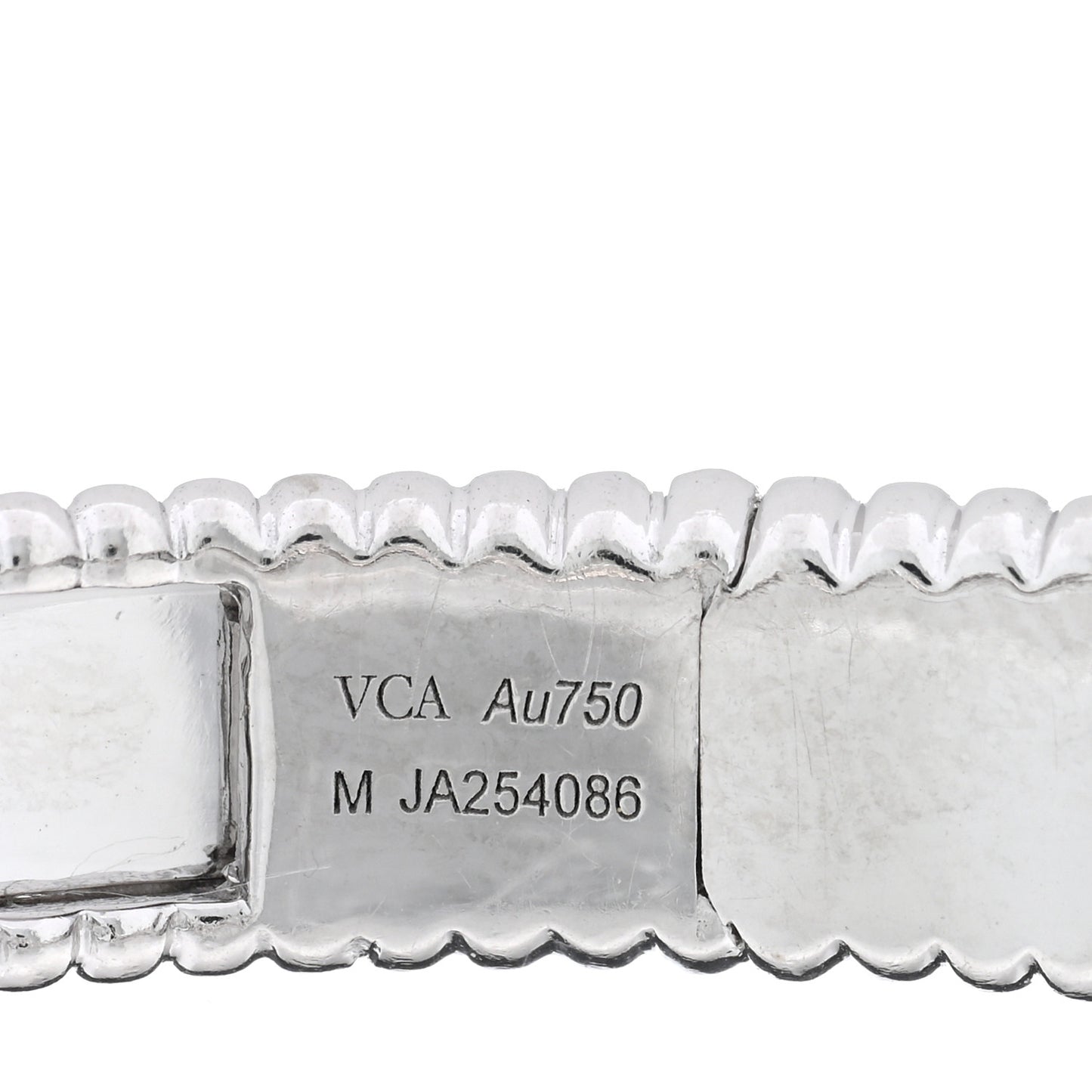 18K White Gold Perlee Signature Bangle Bracelet M