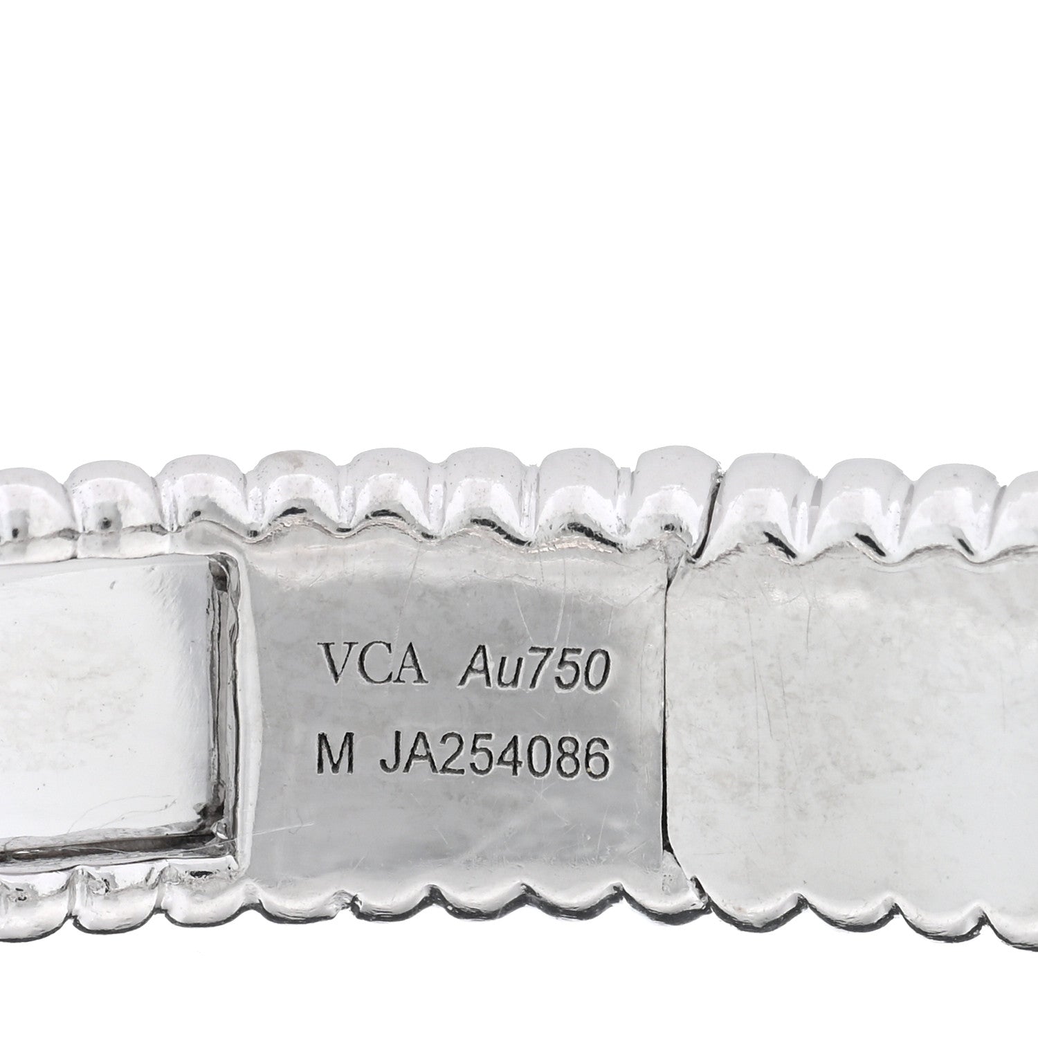 Van Cleef & Arpels 18K White Gold Perlee Signature Bangle Bracelet M 4 of 5