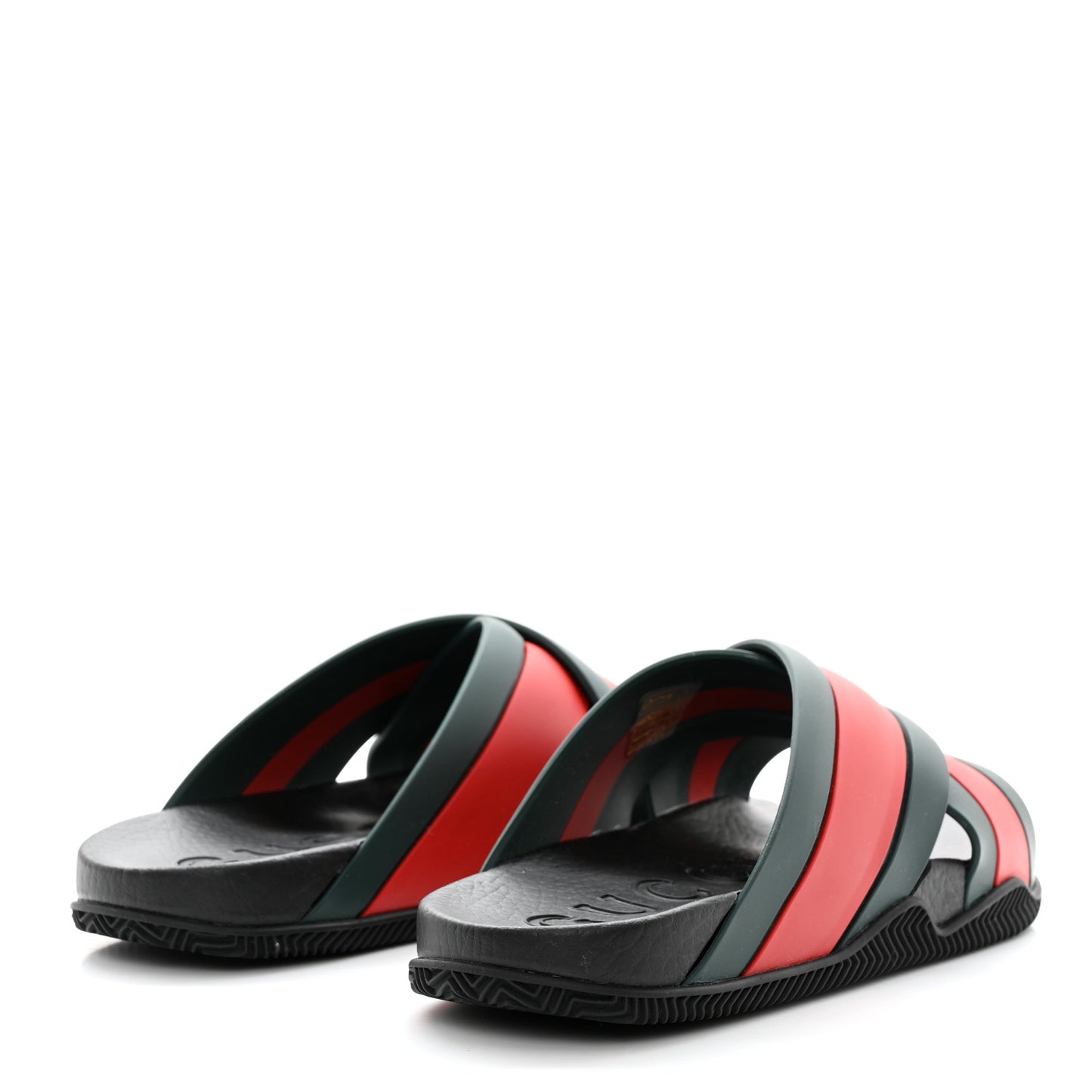 Rubber Web Womens Criss Cross Slide Sandals 36 Green Red
