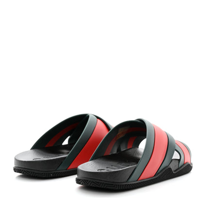 Gucci Rubber Web Womens Criss Cross Slide Sandals 36 Green Red 4 of 9