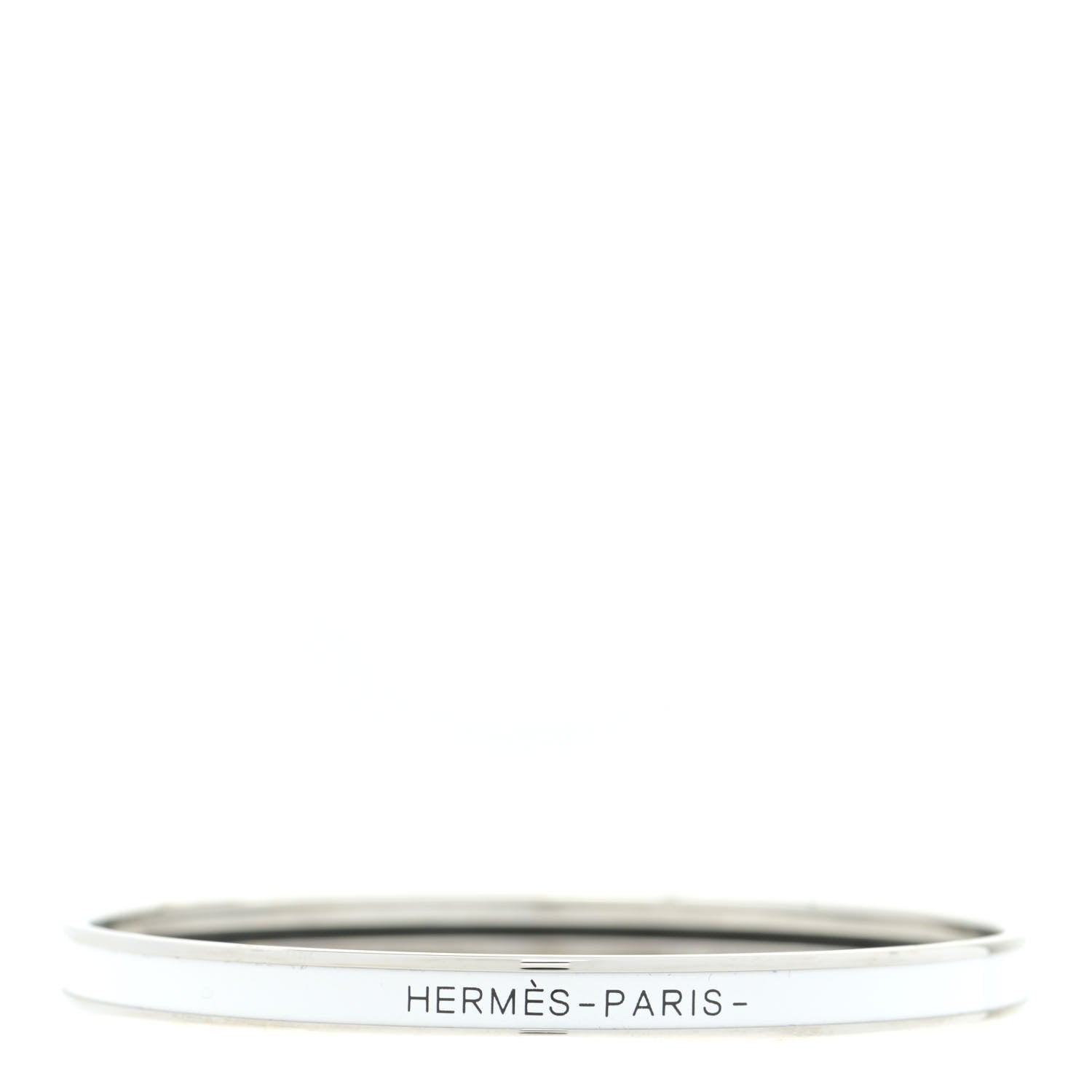 Hermes Enamel Printed Extra Narrow Bracelet 62 White 1 of 5