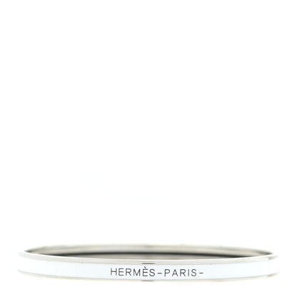 Hermes Enamel Printed Extra Narrow Bracelet 62 White 1 of 5