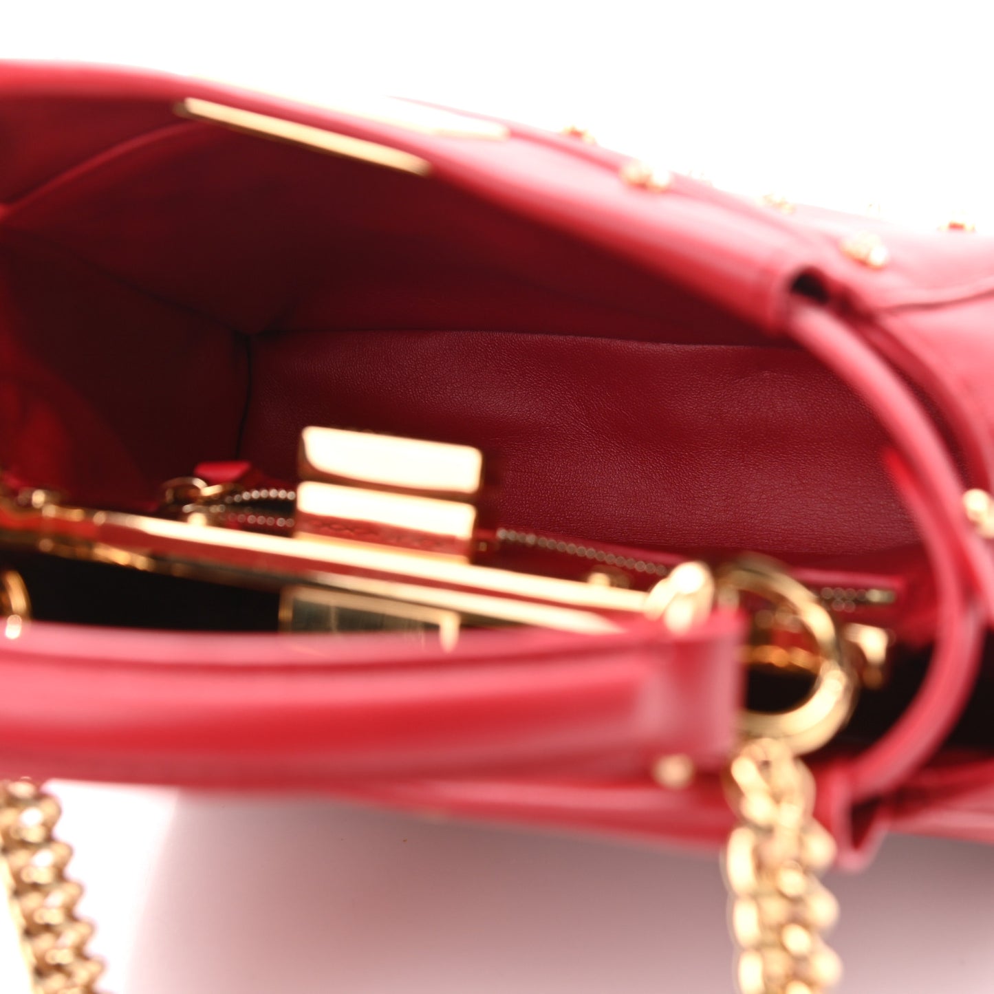Nappa Crystal Stars Studded XS Peekaboo Iconic Satchel Fragola