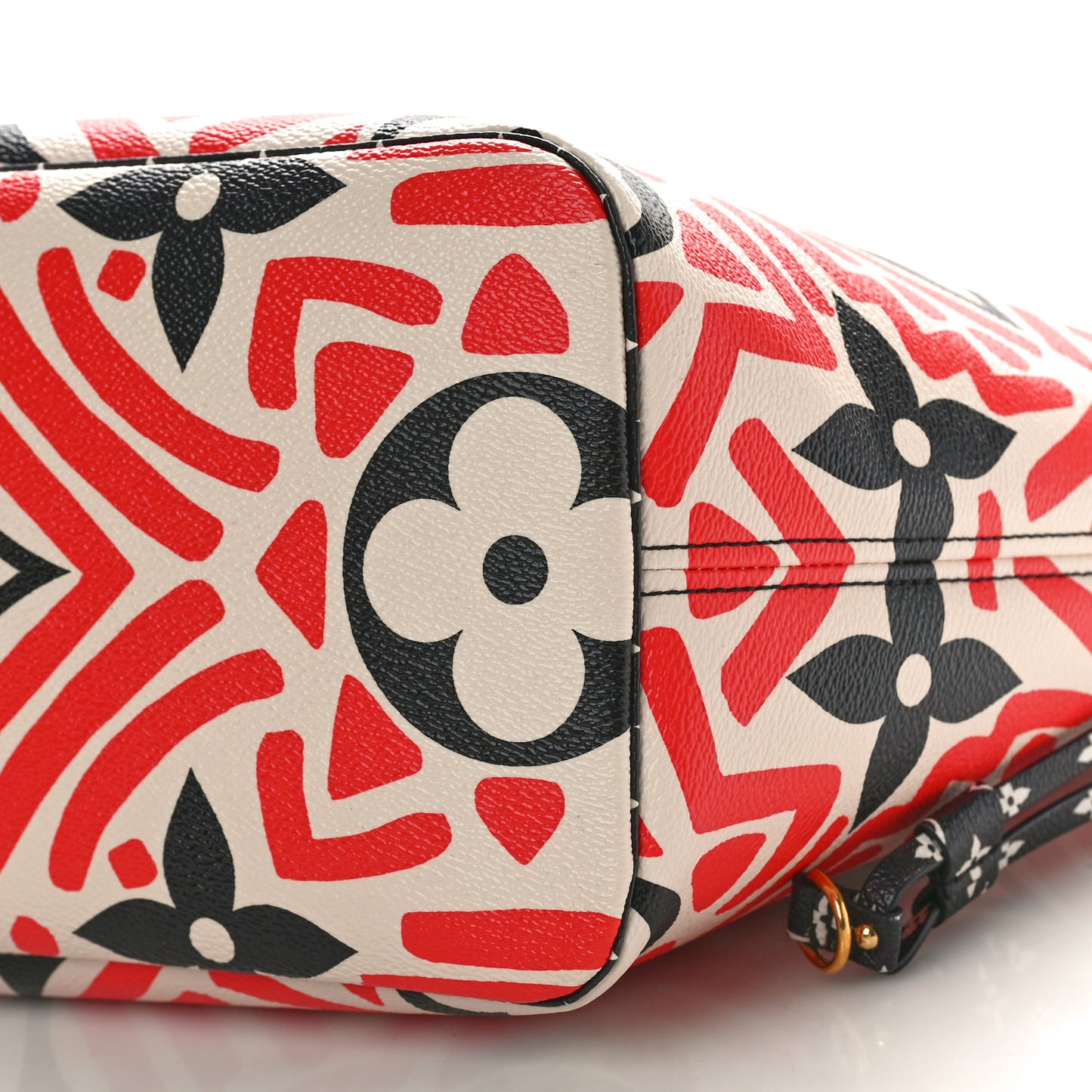 Monogram Giant Crafty Neverfull MM Creme Rouge Black