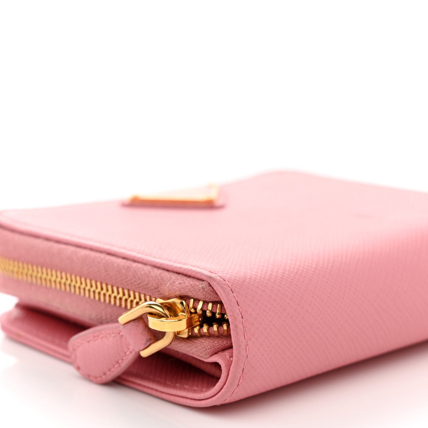 Prada Saffiano Triangle Compact Zip Around Walle Petalo 7 of 9