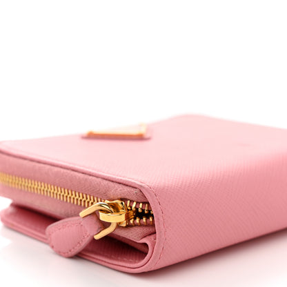Prada Saffiano Triangle Compact Zip Around Walle Petalo 7 of 9