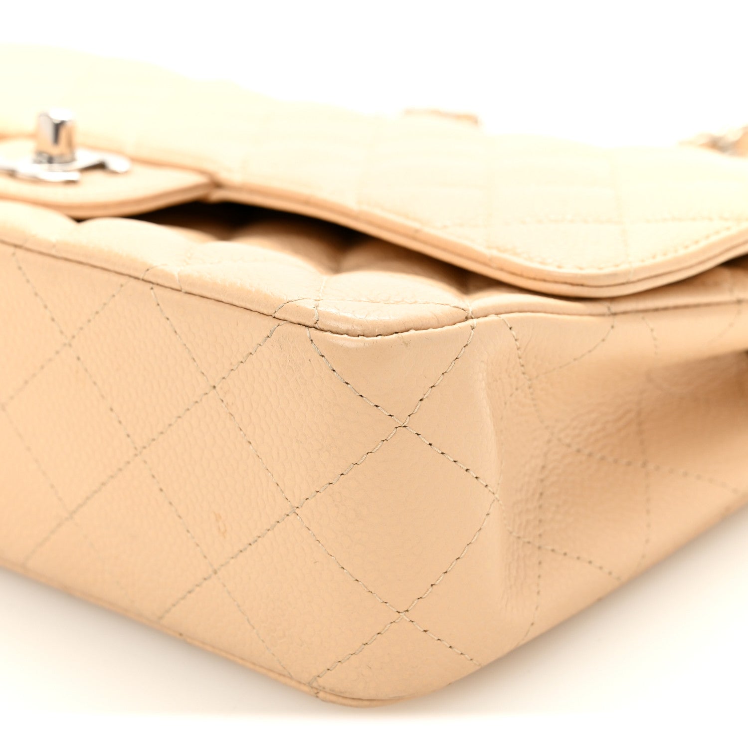 Chanel Caviar Quilted Medium Double Flap Beige Clair 10 of 10