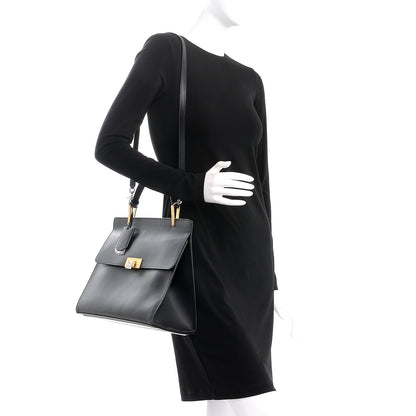 Balenciaga Smooth Calfskin Le Dix M Cartable Shoulder Bag Black 2 of 8