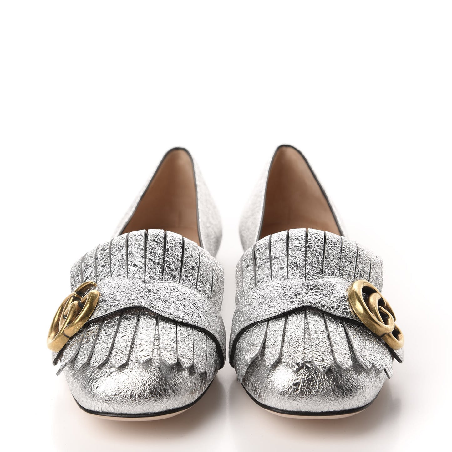 Galassia GG Marmont Fringe Flats 36 Argento