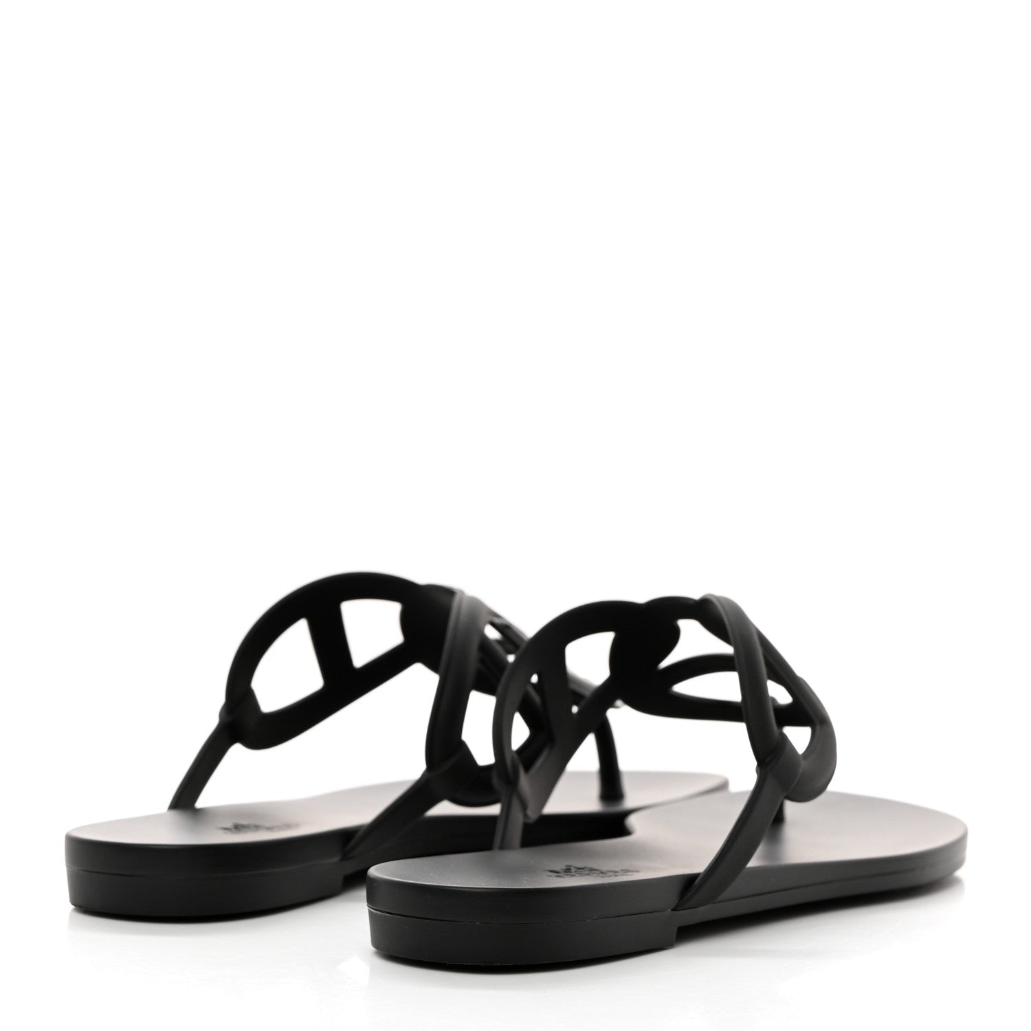 Hermes Rubber Womens Egerie Sandals 36 Black 4 of 9
