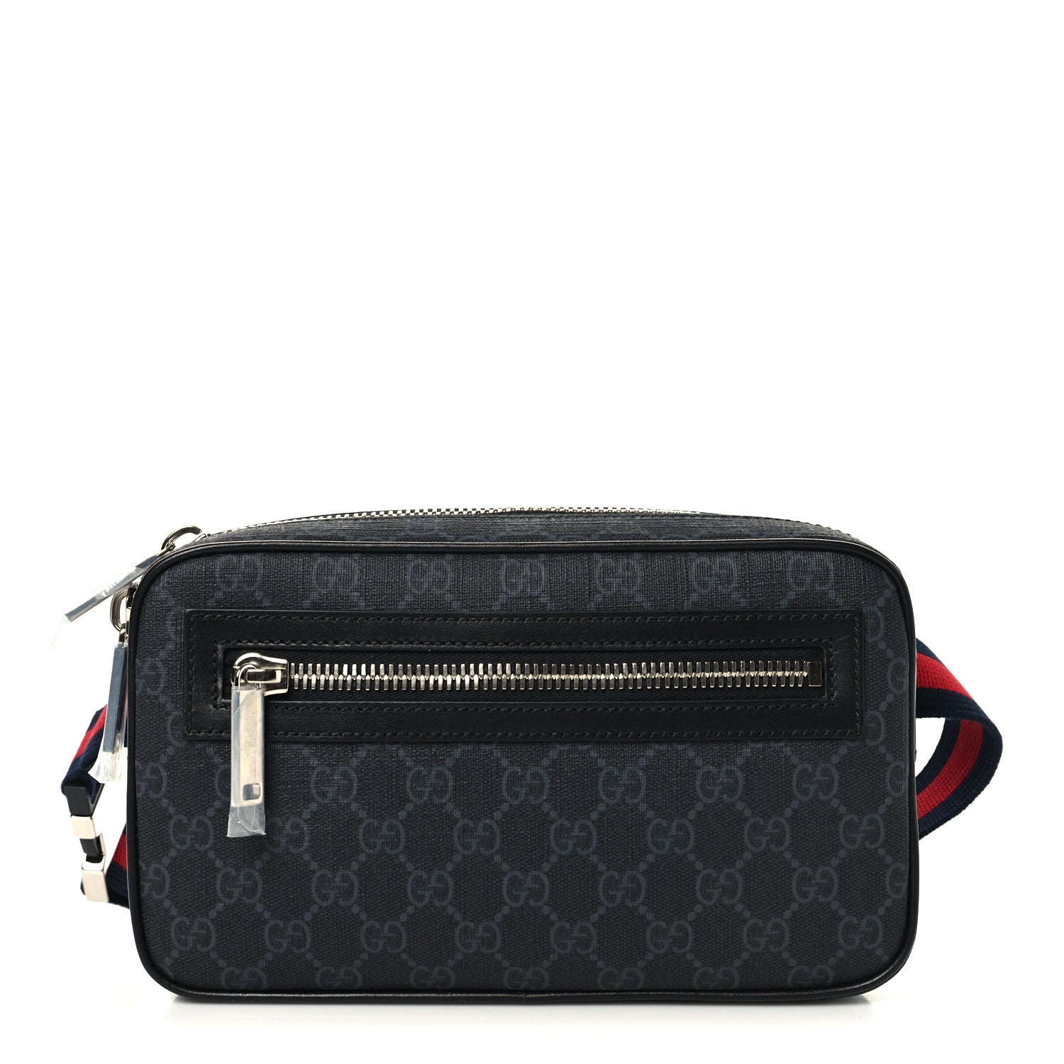 Gucci Soft GG Supreme Monogram Web Belt Bag Black Grey 1 of 10