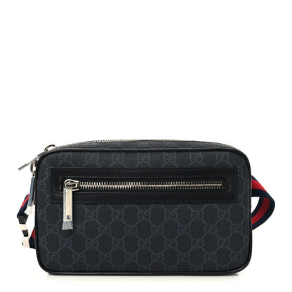 Gucci Soft GG Supreme Monogram Web Belt Bag Black Grey 1 of 10
