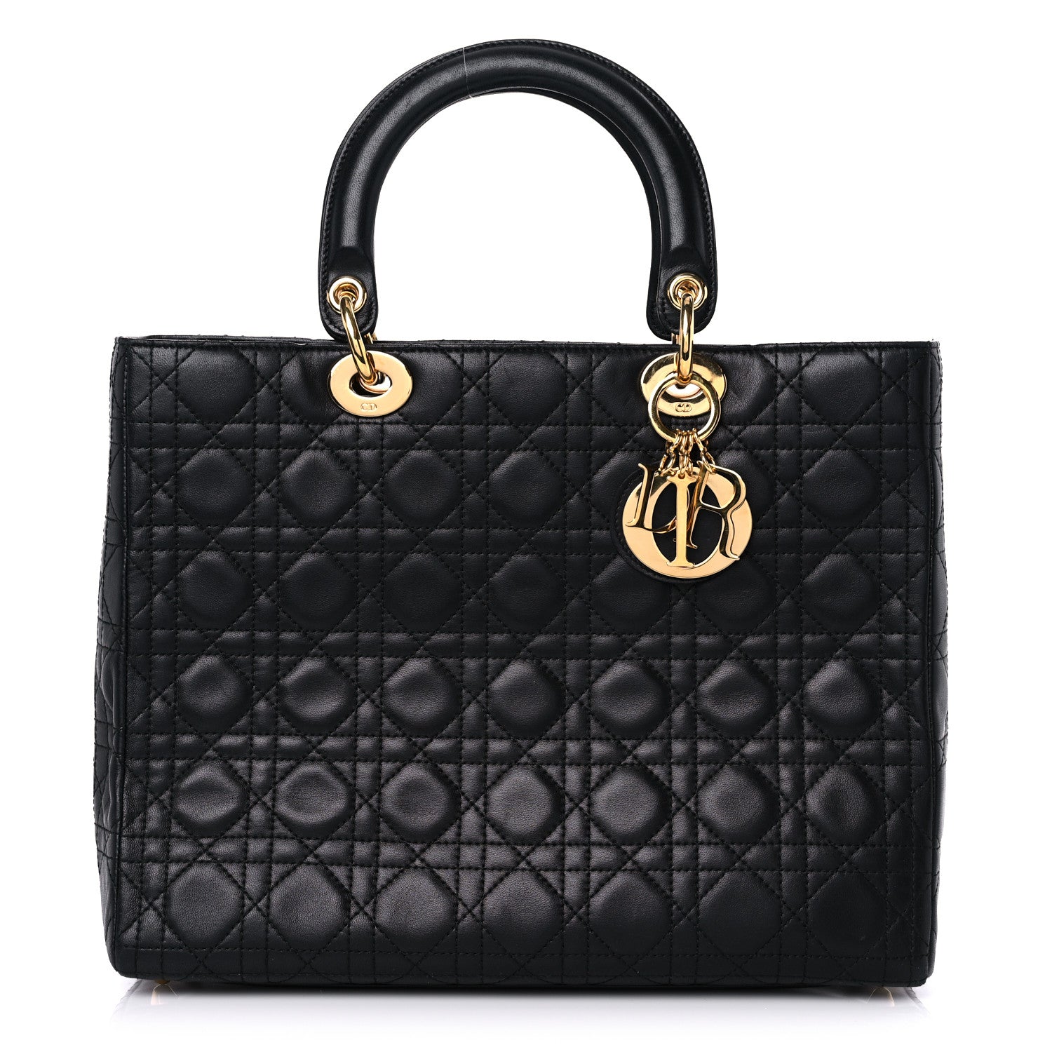 Christian Dior Lambskin Cannage Large Lady Dior Black 1 of 17