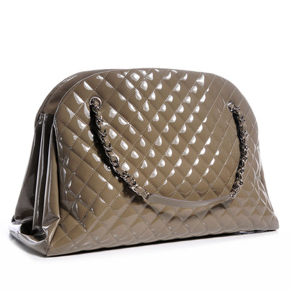 Chanel Patent Quilted Large Just Mademoiselle Gris Fonce 3 of 7