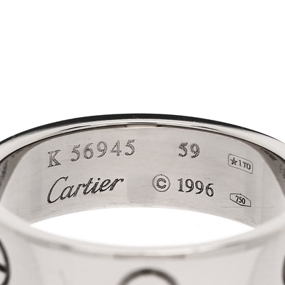 Cartier 18K White Gold 5.5mm LOVE Ring 59 8.75 4 of 4