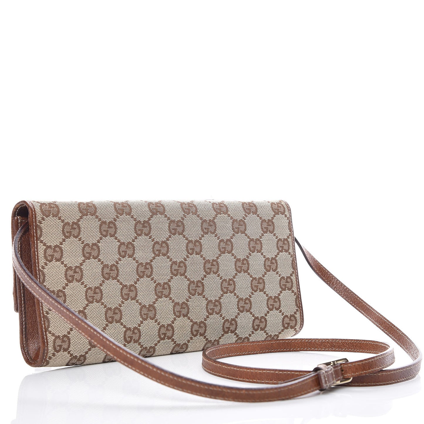 Monogram Bamboo Bar Clutch Brown