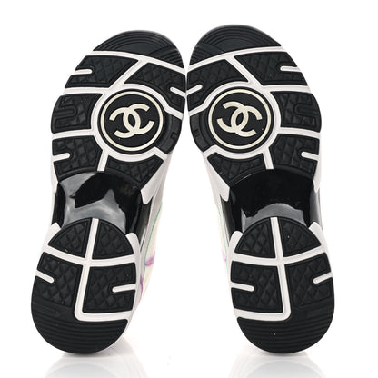 Chanel Wool Suede Calfskin CC Sneakers 37.5 Multicolor 5 of 10