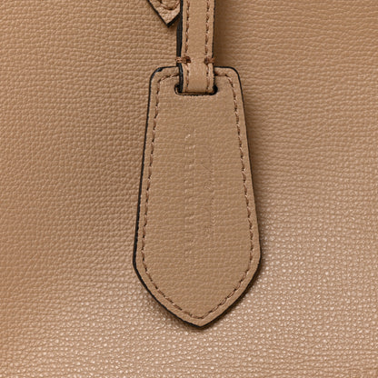 Burberry Grainy Calfskin Haymarket Check Small Reversible Tote Mid Camel 9 of 23