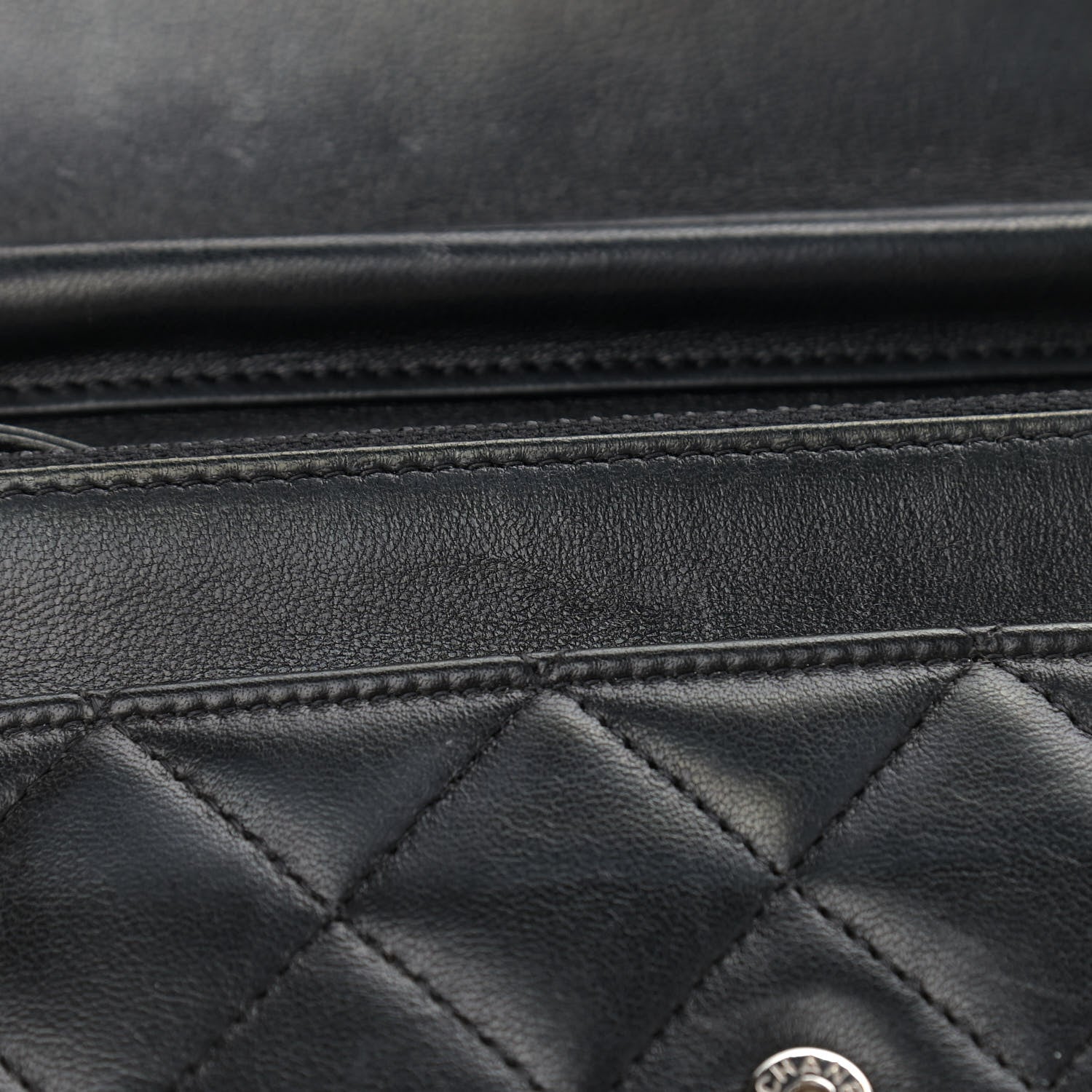 Chanel Lambskin Quilted Wallet On Chain WOC Black 11 of 13