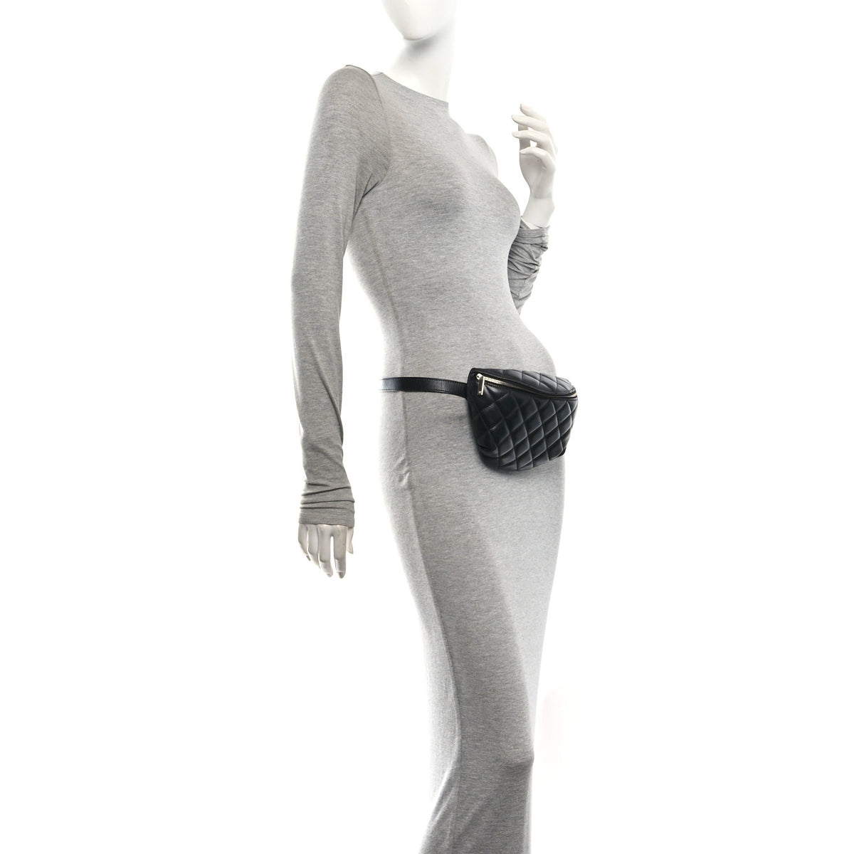 Chanel Calfskin Quilted Uniform Waist Belt Bag Black 2 of 10