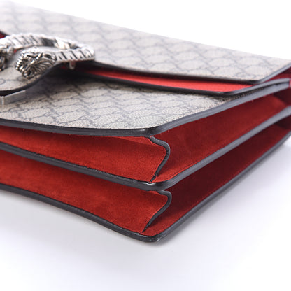 Gucci GG Supreme Monogram Suede Cudu Medium Dionysus Shoulder Bag Beige Ebony Vulcanic Red 8 of 8