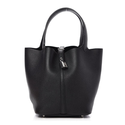 Hermes Taurillon Clemence Picotin Lock 22 MM Black 1 of 10