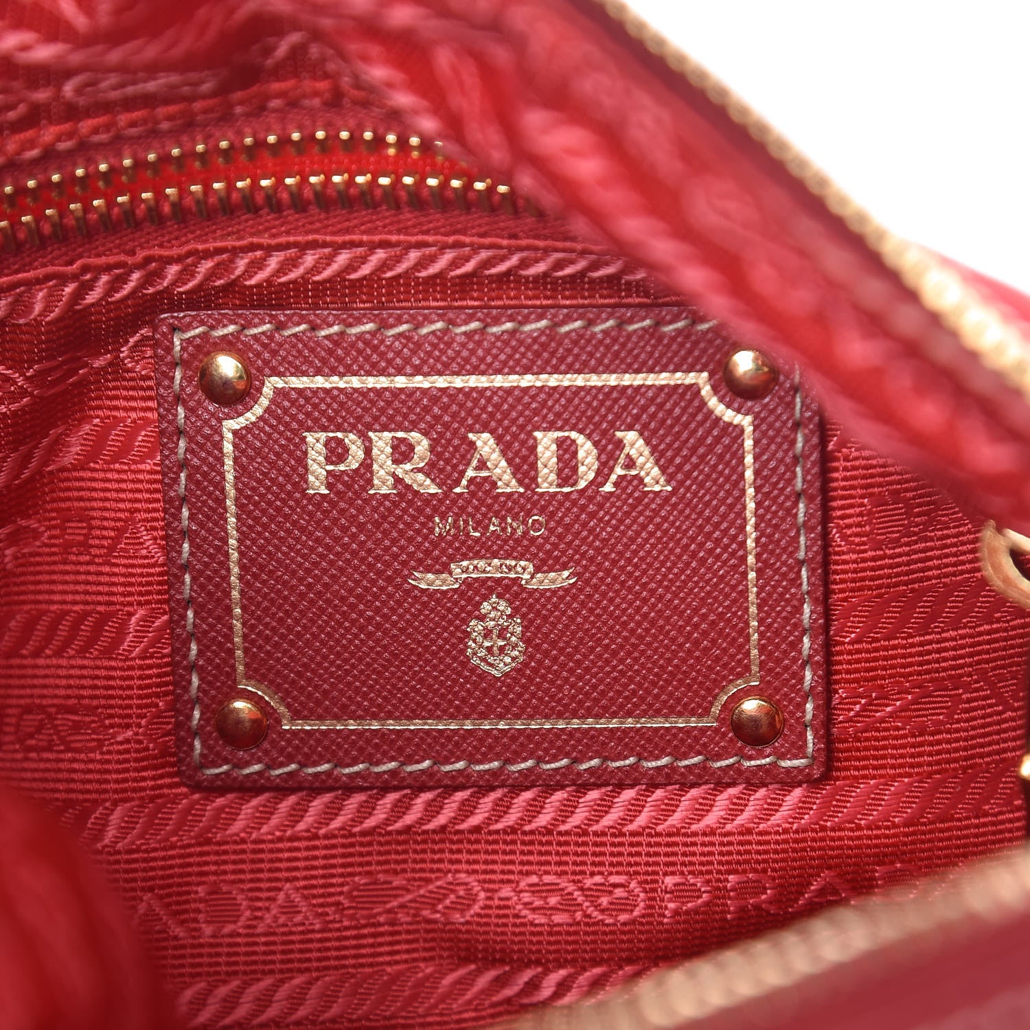 Prada Tessuto Nylon Saffiano Vela Crossbody Bag Red 6 of 11