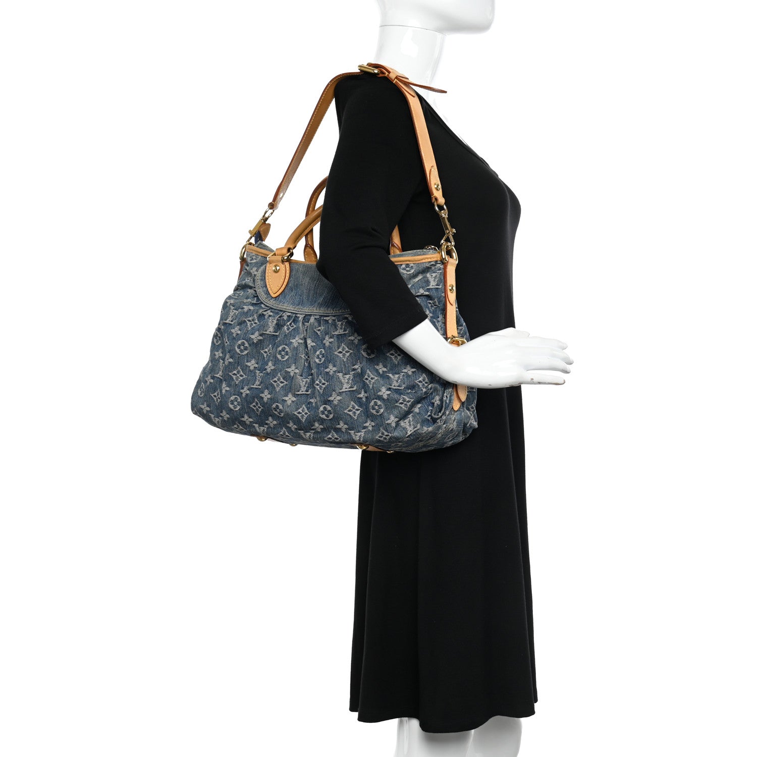 Louis Vuitton Denim Neo Cabby MM Blue 2 of 15