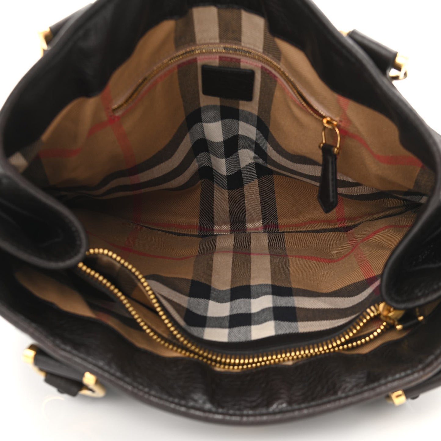 Calfskin Buckle Tote Dark Brown