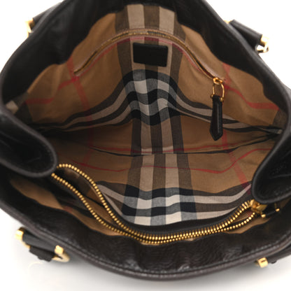 Burberry Calfskin Buckle Tote Dark Brown 7 of 13