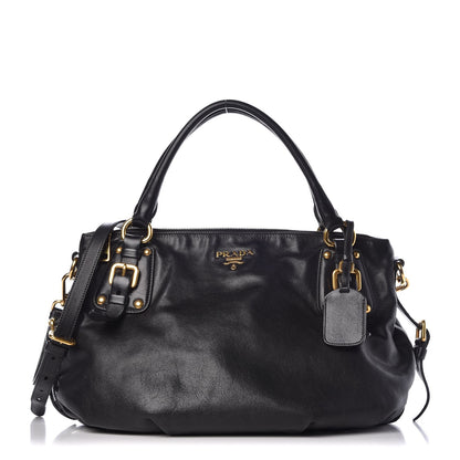 Prada Soft Calf Shoulder Bag Black 1 of 13