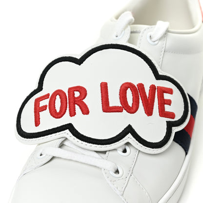 Gucci Calfskin Ayers Blind For Love Embroidered Womens Ace Sneakers 38 White 13 of 15