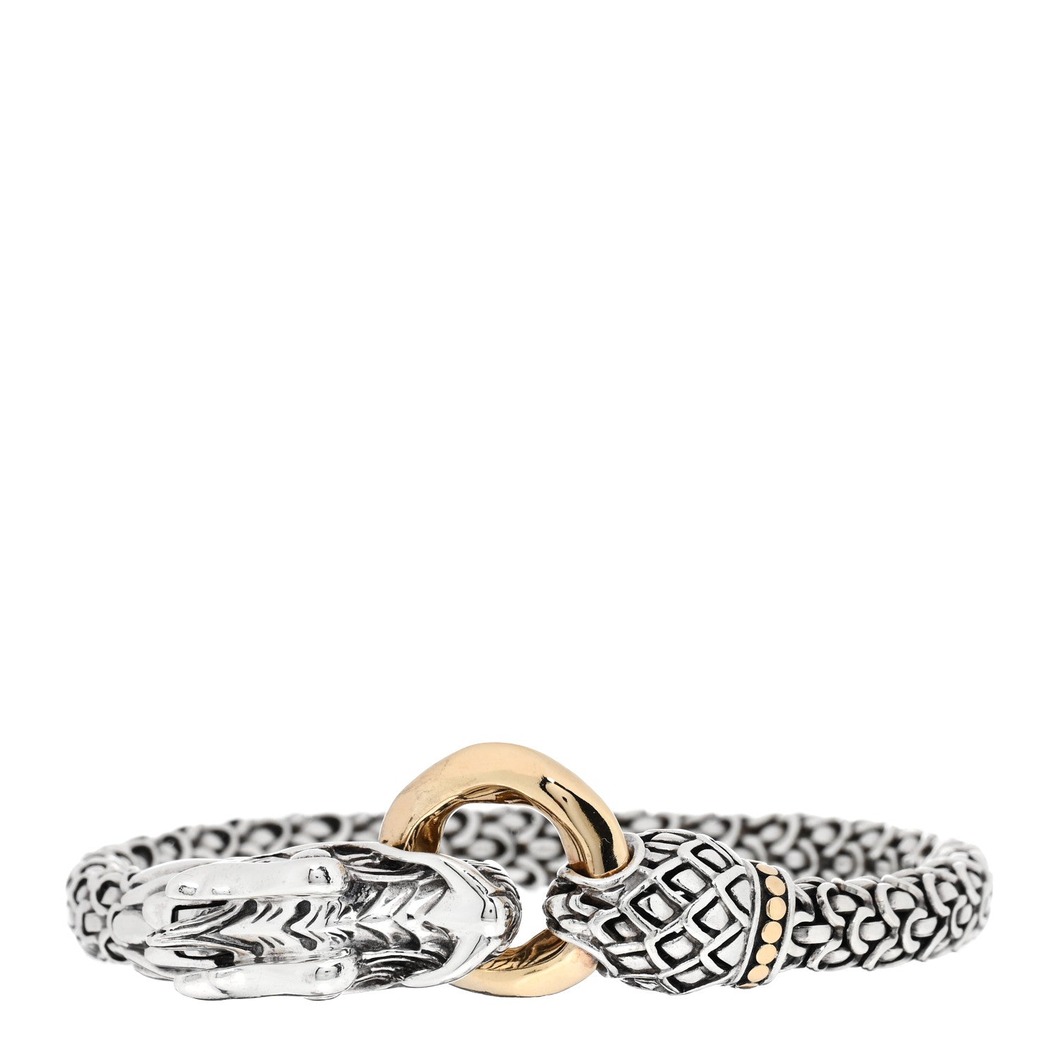 John Hardy Sterling Silver 18K Yellow Gold 6mm Naga Dragon Bracelet 1 of 3