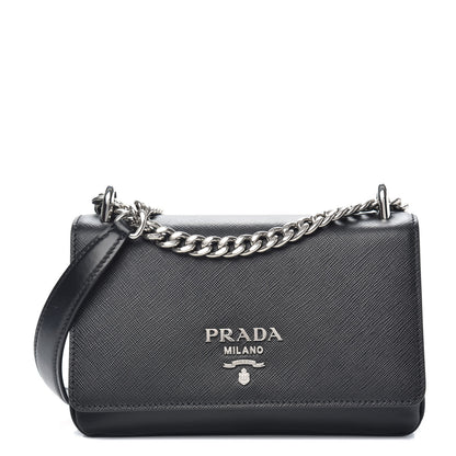 Prada Saffiano Flap Bag Black 1 of 8